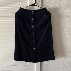 NEW Uniqlo Women Navy 100% Cotton Corduroy Skirt, Size XS / 26"
